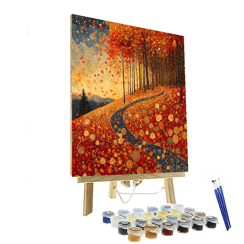 Gustav Klimt Inspired Fallen Leaves  Paint By Numbers