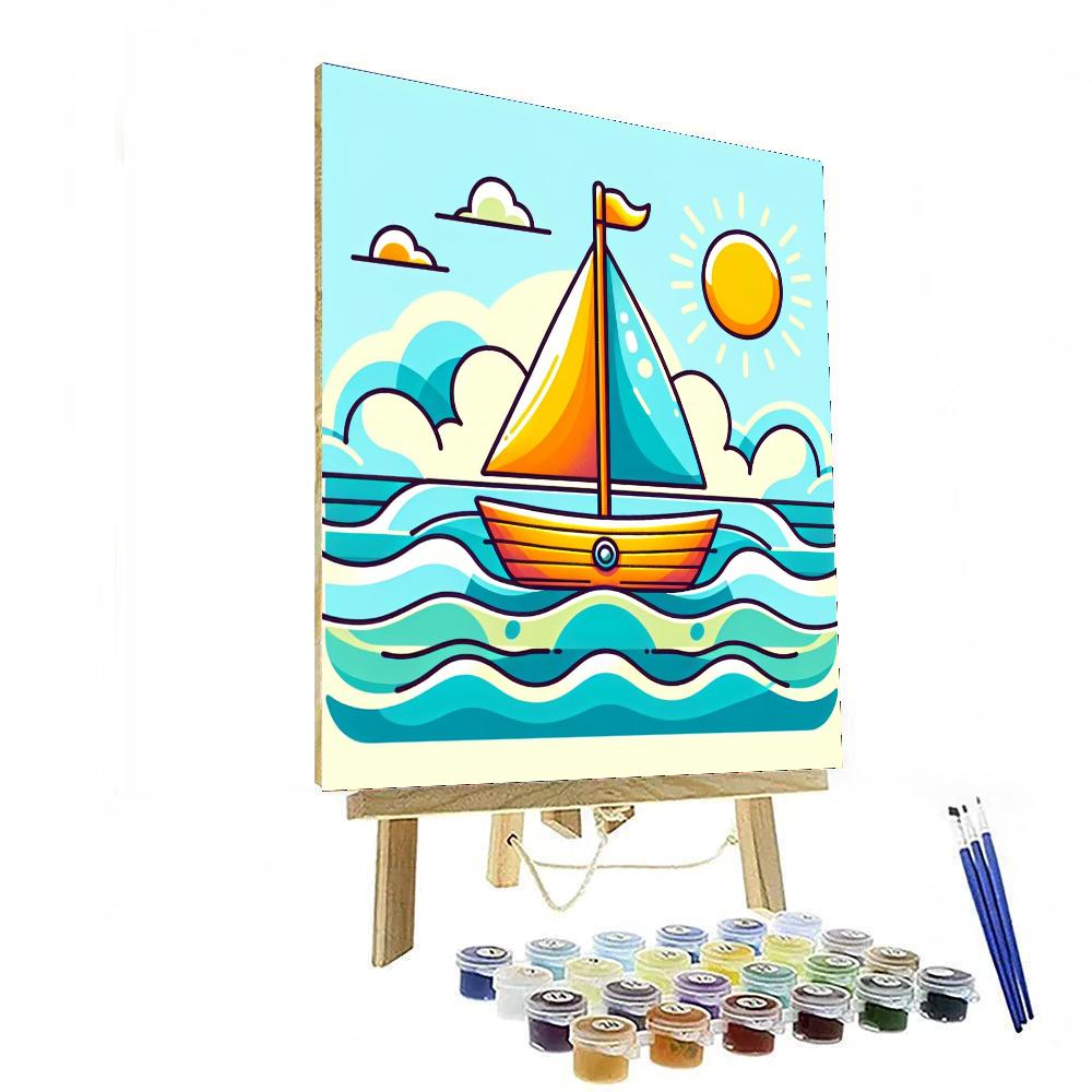 Seaside Sailboat Paint By Numbers Art