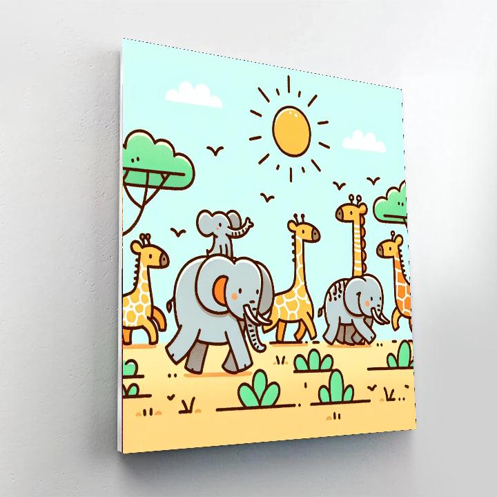Sunny Savanna Parade Painting By Numbers Kit
