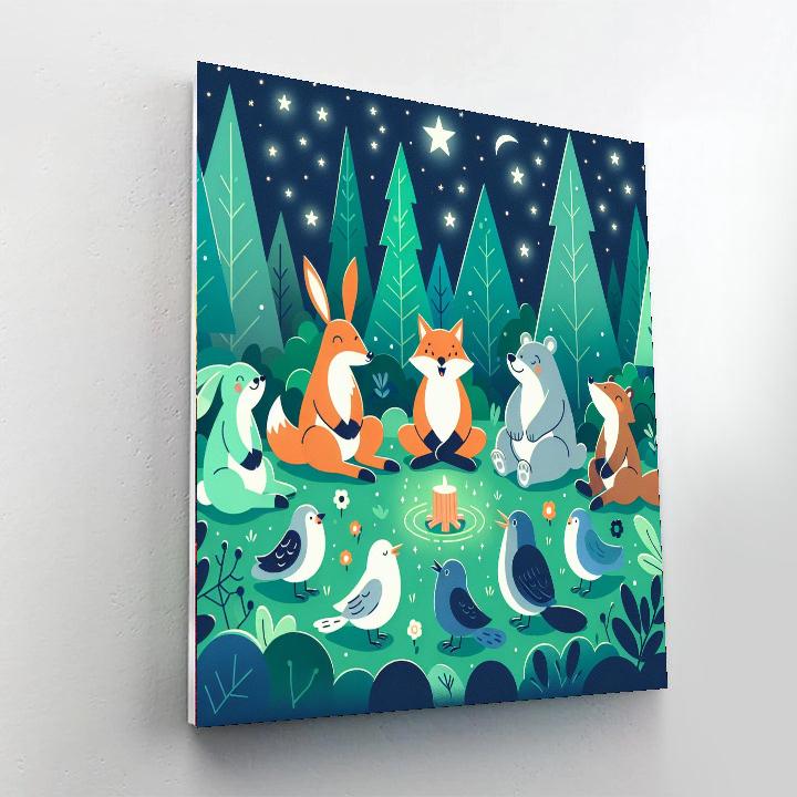 Starlit Forest Gathering Paint By Color