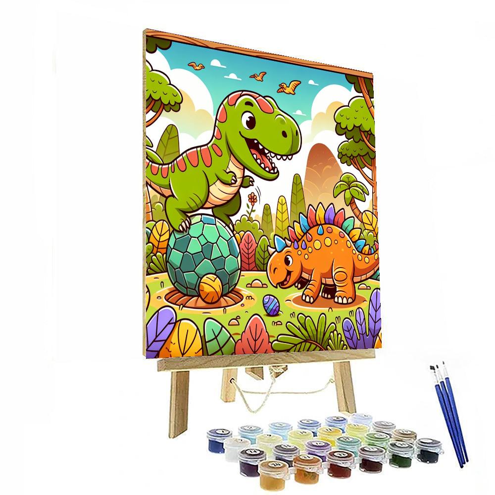 The Playful Dinosaur Party DIY Paint By Numbers