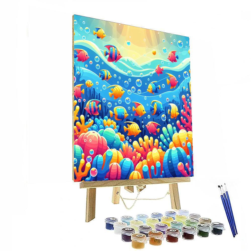 Colorful Tropical Fish Paint By Numbers Art