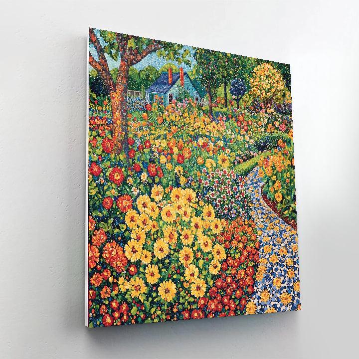 Georges Seurat Inspired Sun-Kissed Blooms  Number Painting
