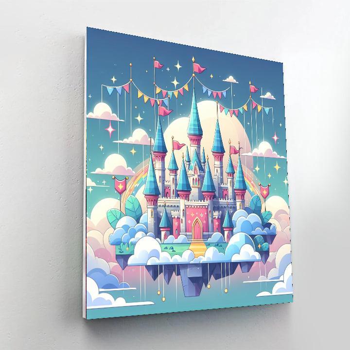 Mystical Castle In The Sky Number Painting
