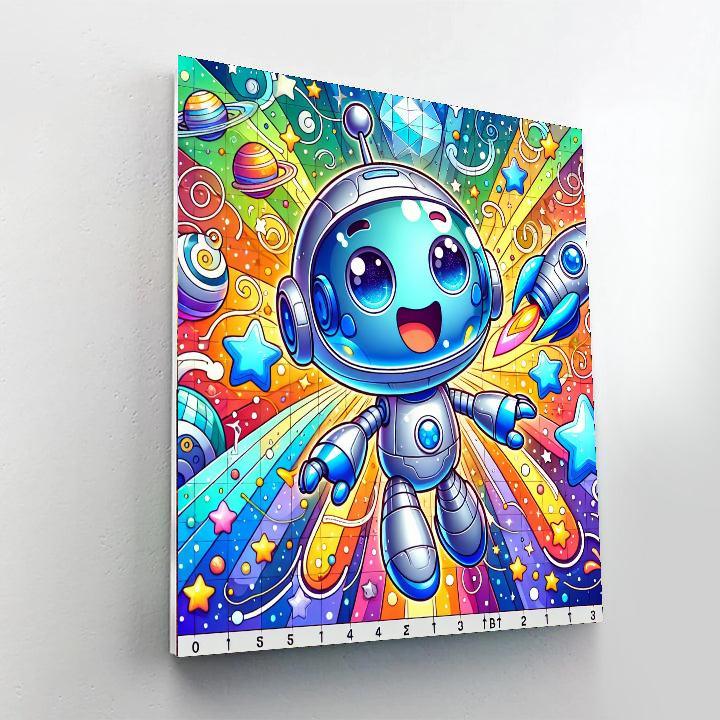 Curious Space Robot DIY Paint By Numbers