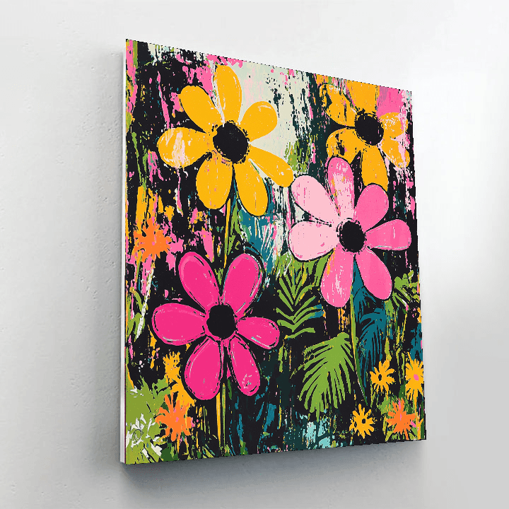 Warhol Inspired Psychedelic Garden  Painting By Numbers Kit