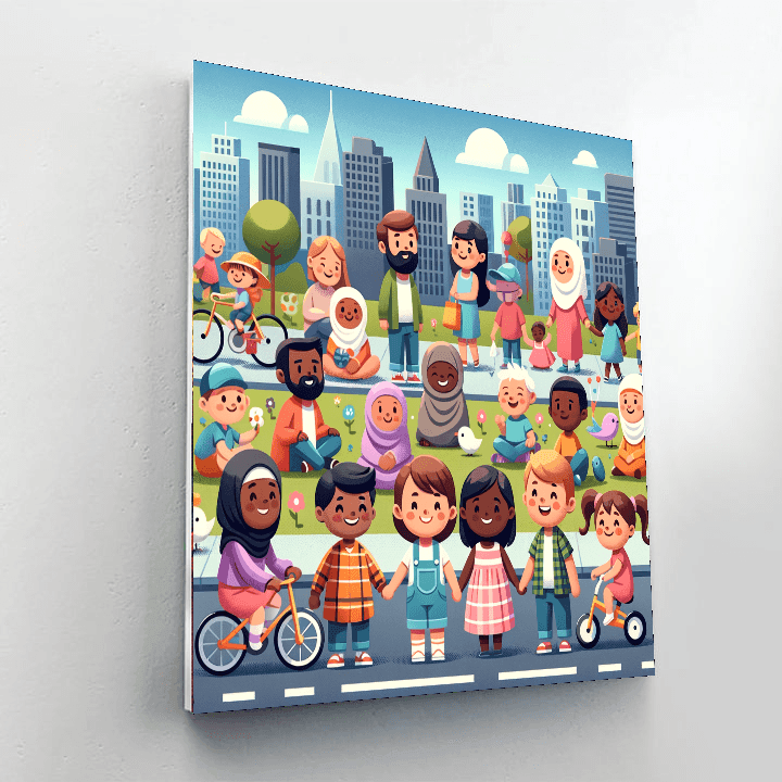 Colorful City Life Paint By Number