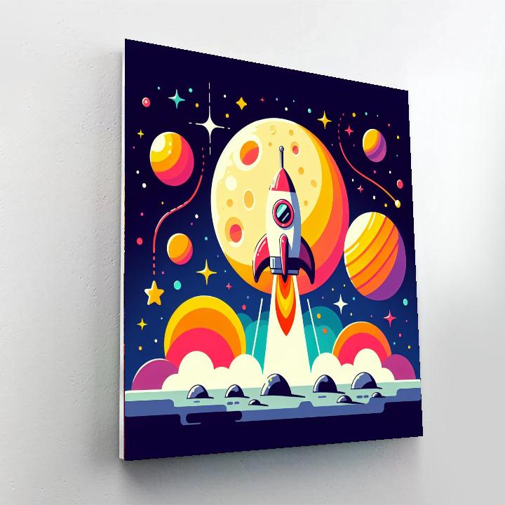 Lunar Launchpad Number Painting