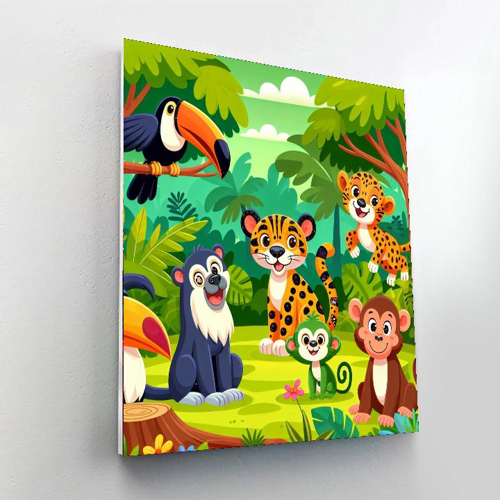 Jubilant Jungle Journey Paint By Numbers Art