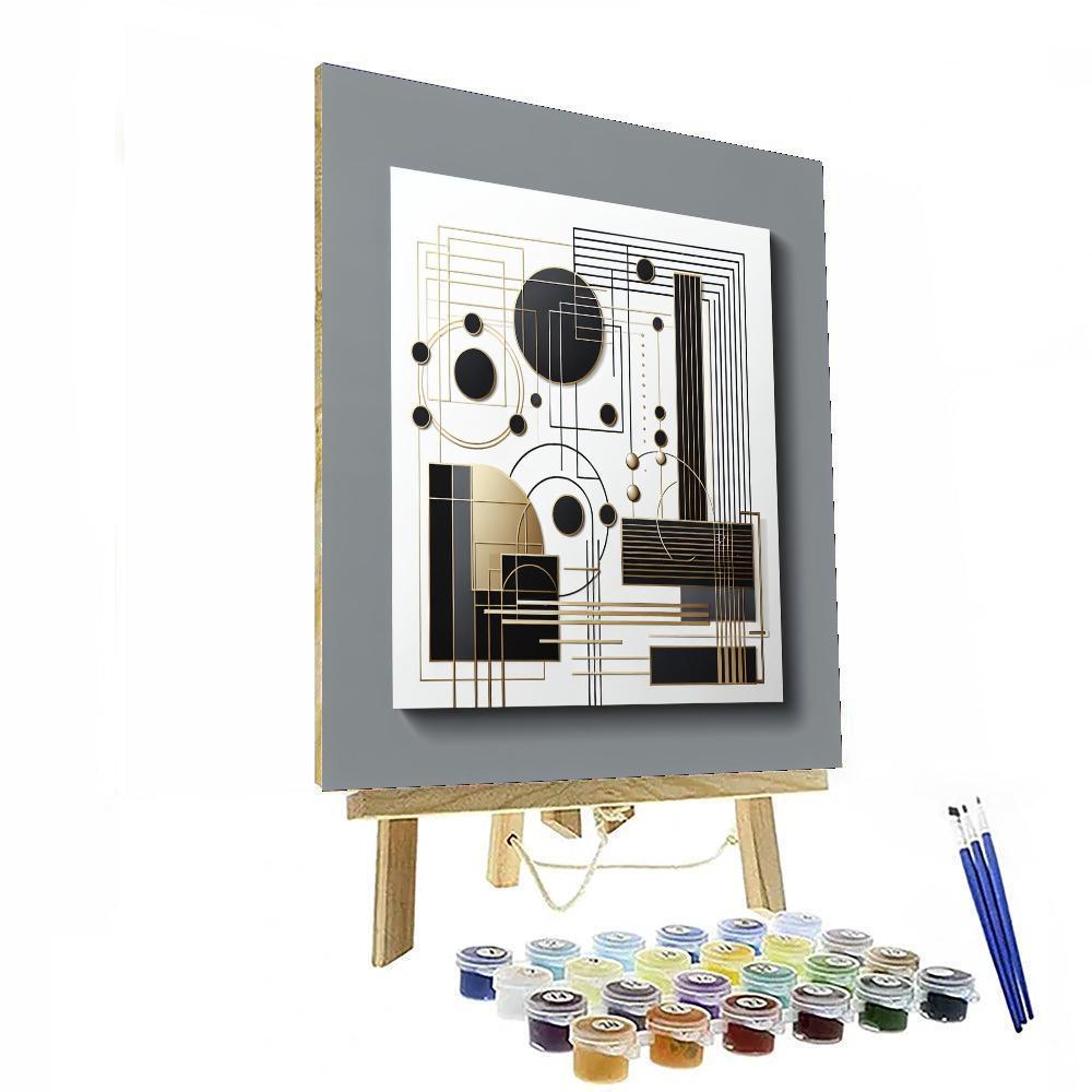 Chic Geometric Elegance Painting Number Kit