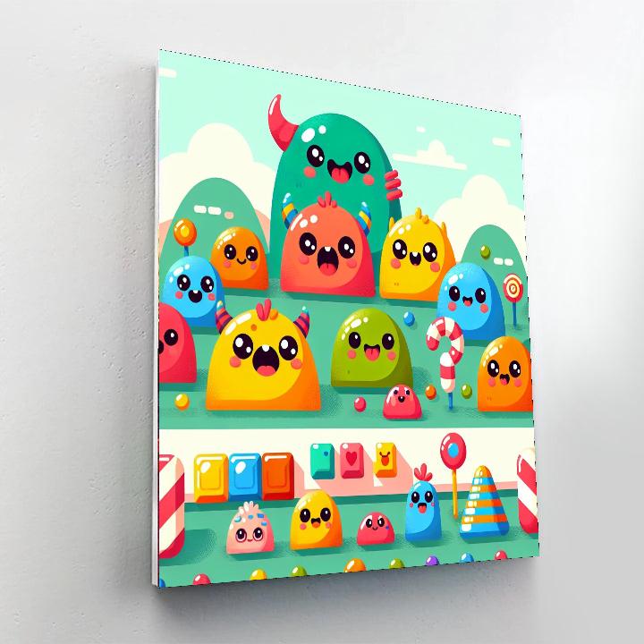 Funky Monster Mash-up Numbered Painting Kits