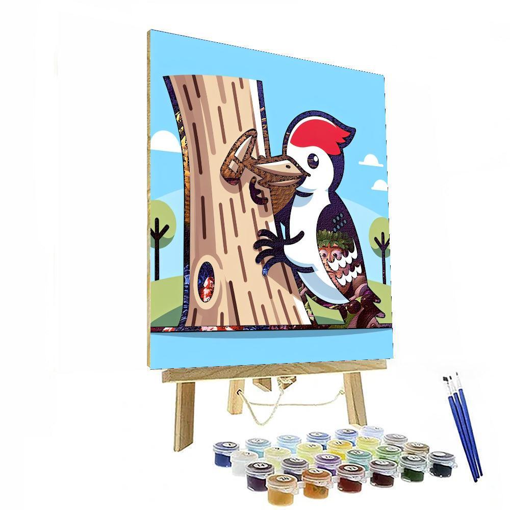 Witty Woodpecker Numbered Painting Kits