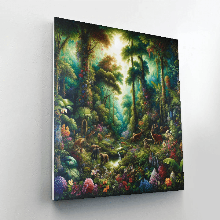 Gentle Rainforest Escape Number Painting