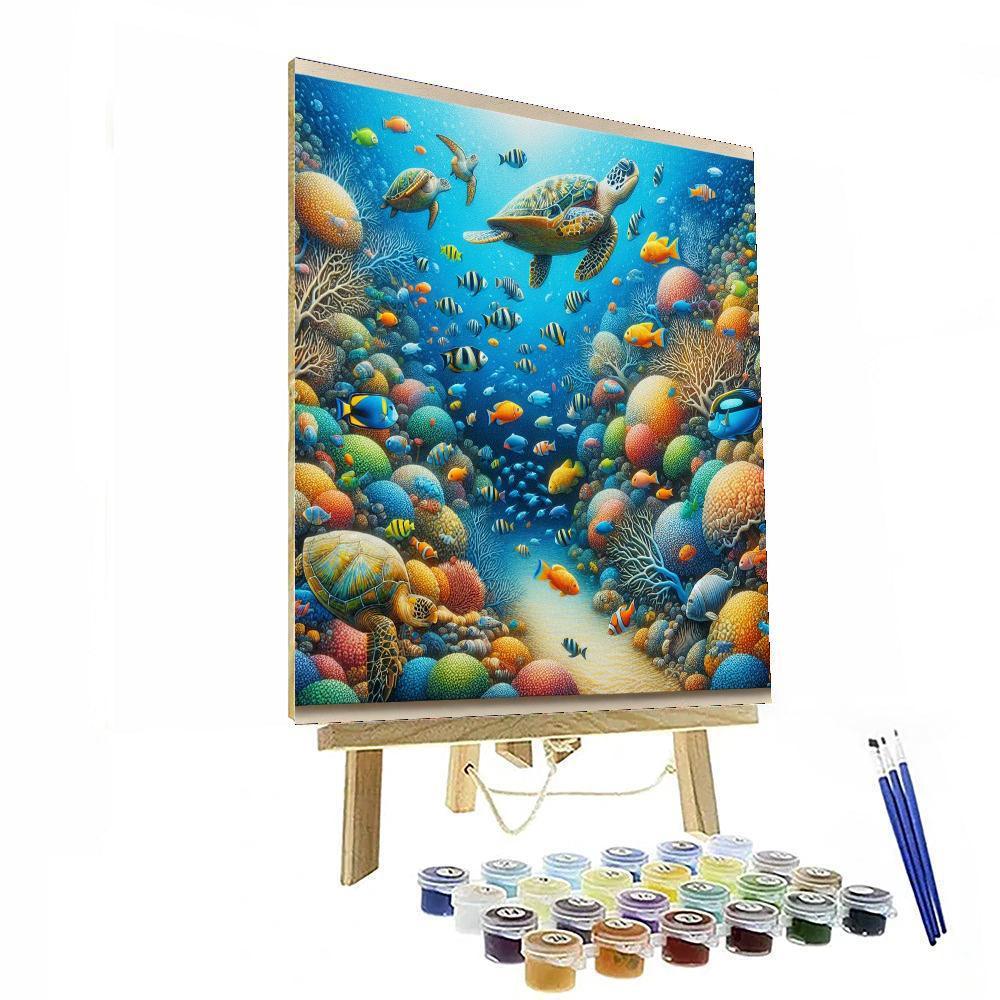 Cheerful Underwater World Painting By Numbers Kit