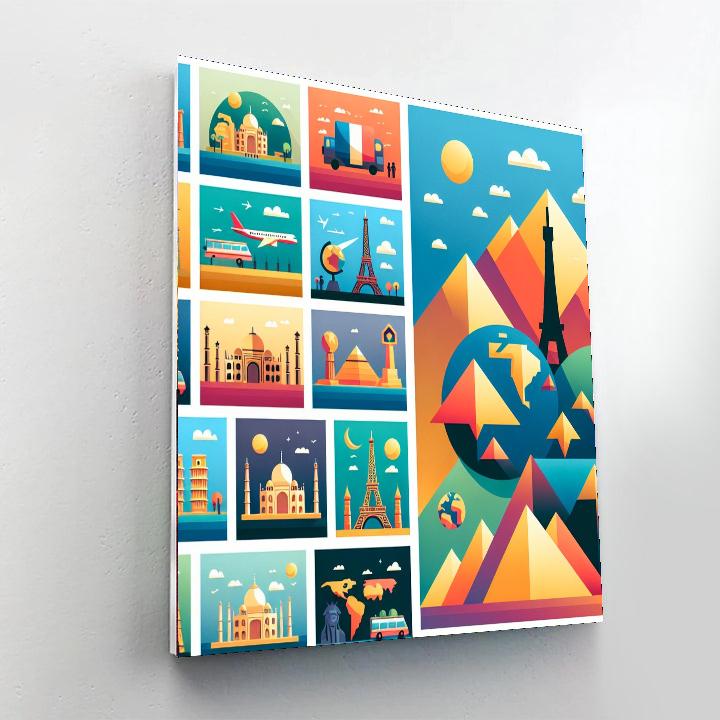 Historical World Landmarks Numbered Painting Kits