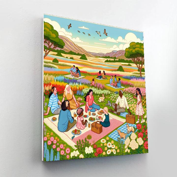 Peaceful Prairie Picnic Painting Number Kit