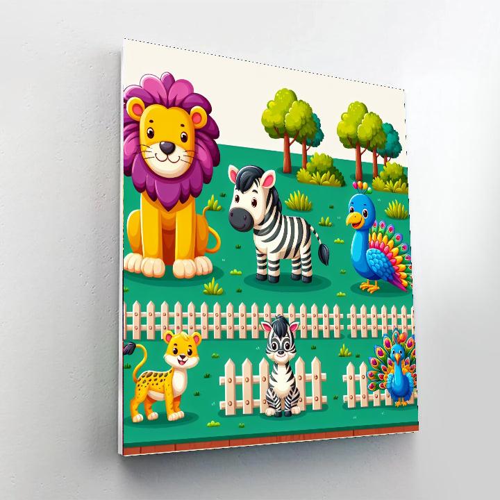 Miniature Zoo Kingdom Painting By Numbers Kit