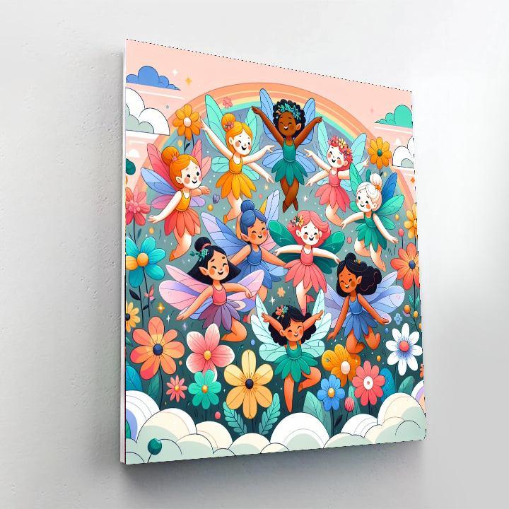 Fairies In A Flower Land Paint By Number