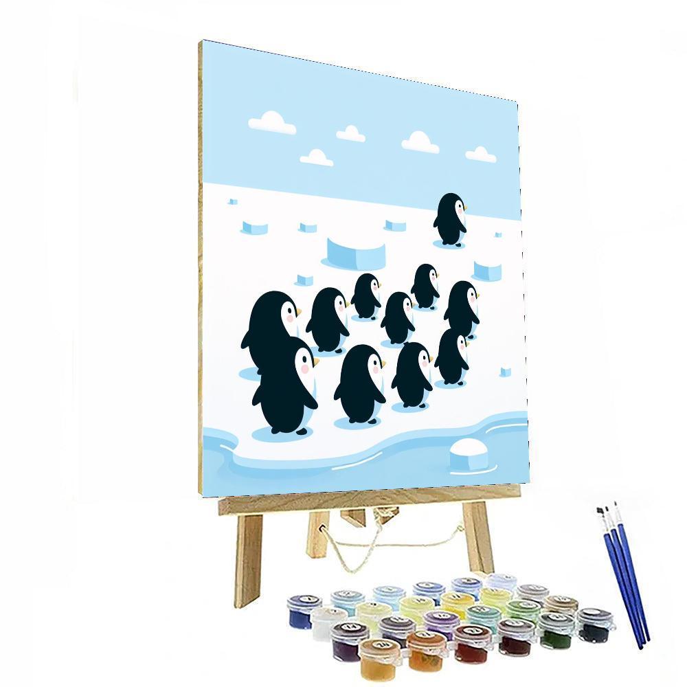 Prancing Penguin Parade Paint By Color