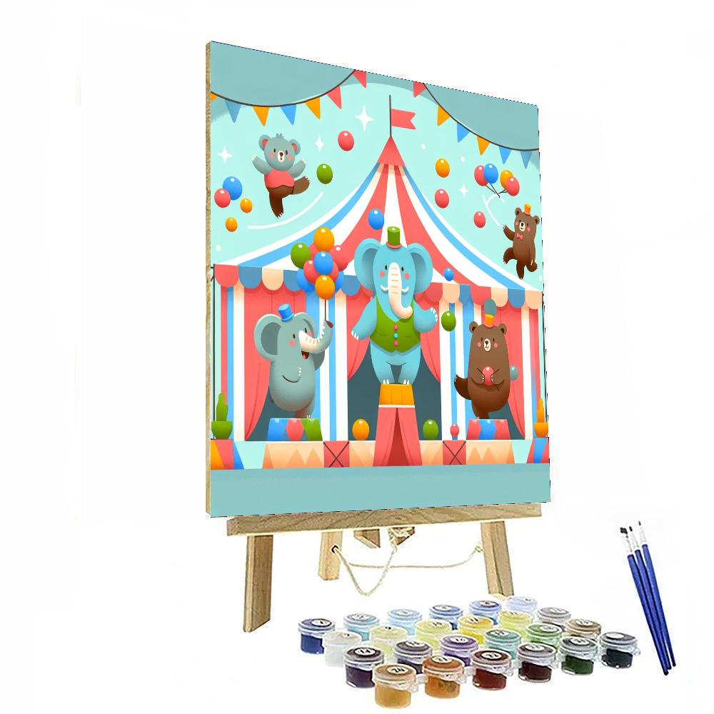 Artistic Animal Circus Painting Number Kit