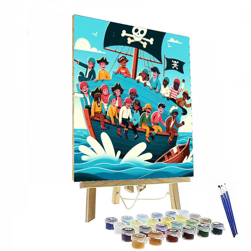 Pirate Ship Encounter Painting Number Kit