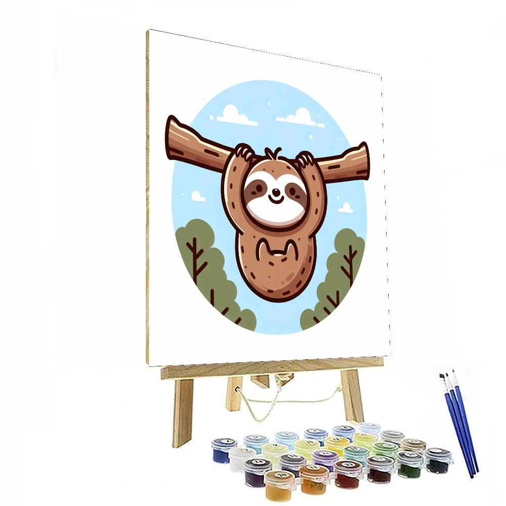 Lovely Sloth DIY Paint By Numbers