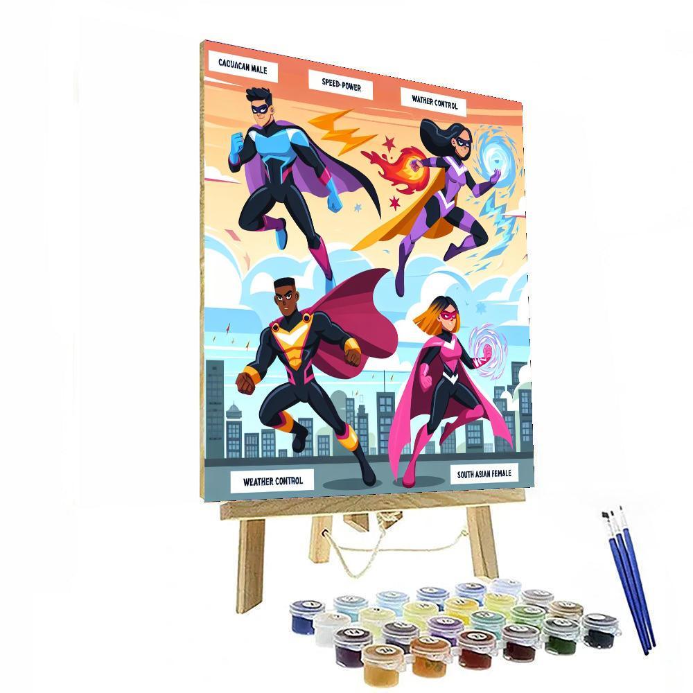 Superhero League Painting By Numbers Kit