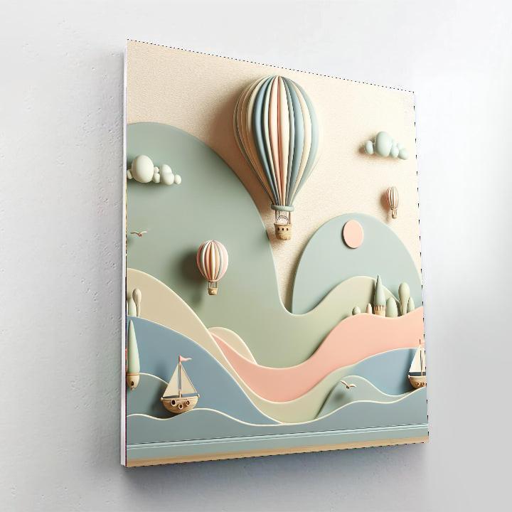 Vintage Hot Air Balloon Journey Paint By Color