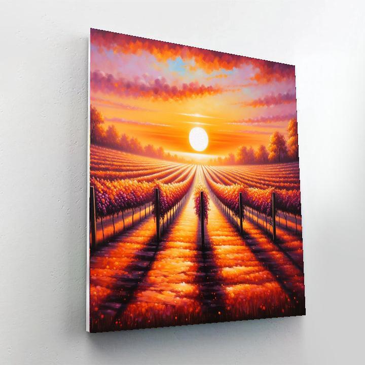 Charming Sunset Vineyard Paint By Number