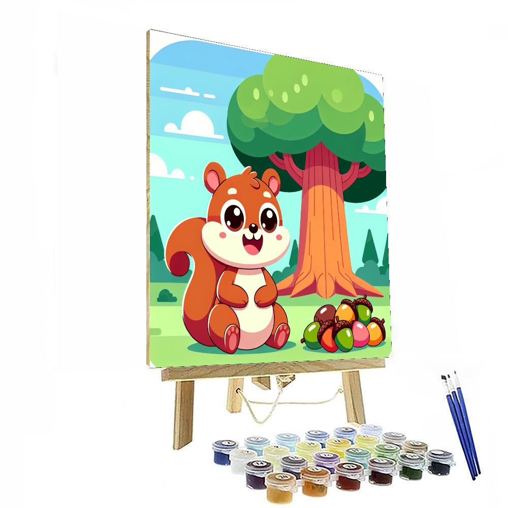 Sunshine Squirrel DIY Paint By Numbers