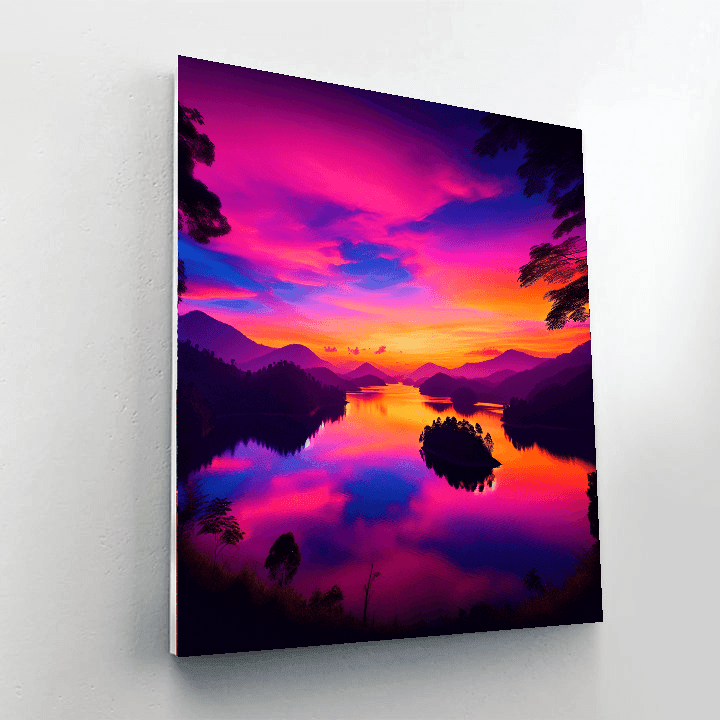 Mystical Lake Reflections Numbered Painting Kits