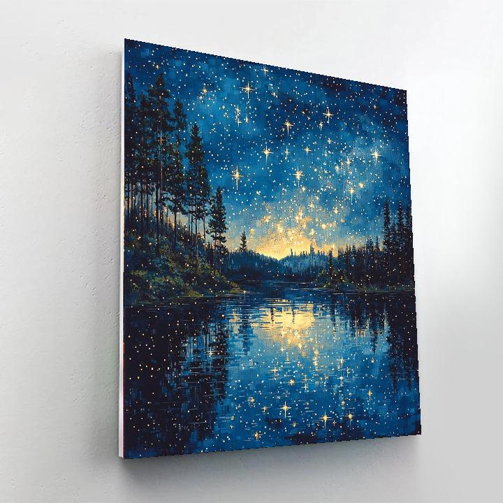 Georges Seurat Inspired Echoes Of The Celestial Night  Paint By Numbers Art