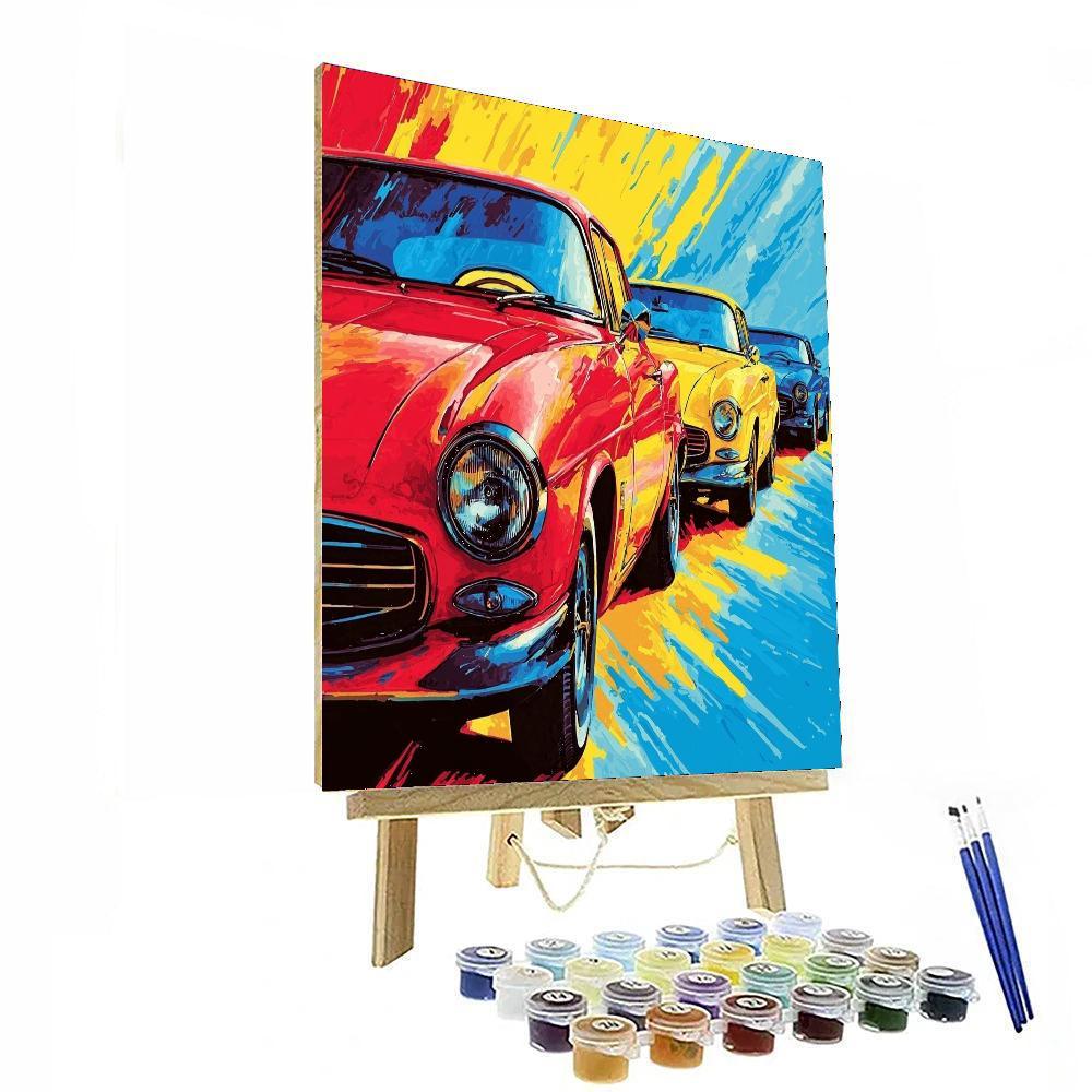 Andy Warhol Inspired Retro Carscape  DIY Paint By Numbers