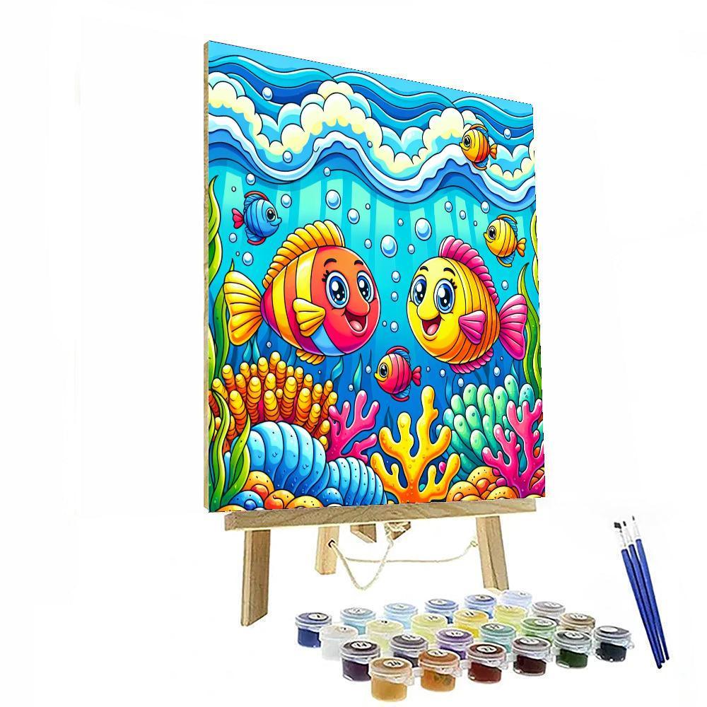 Bubbly Fish Fiesta Painting Number Kit