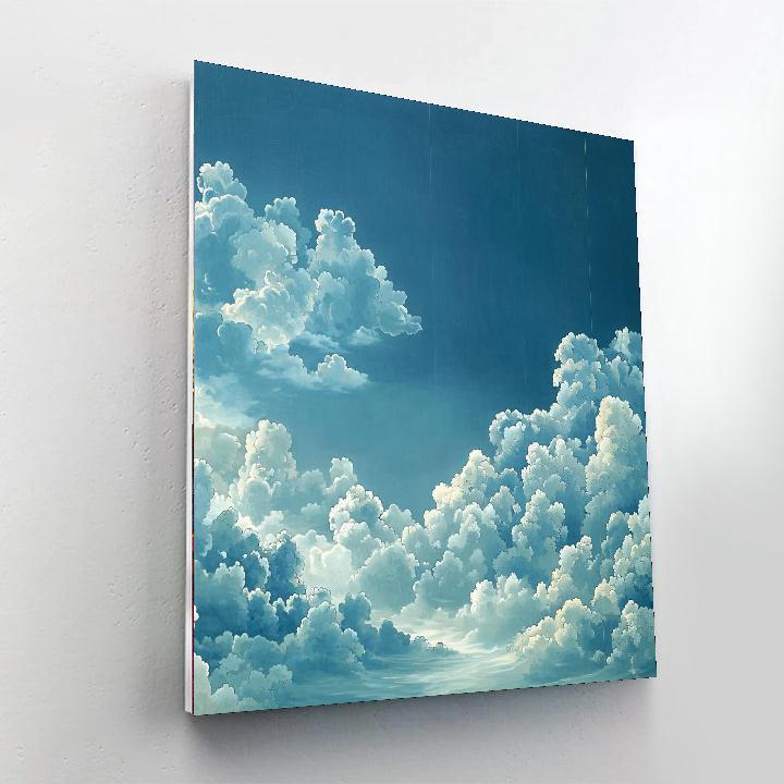 Hiroshige Inspired Floating Clouds  Number Painting