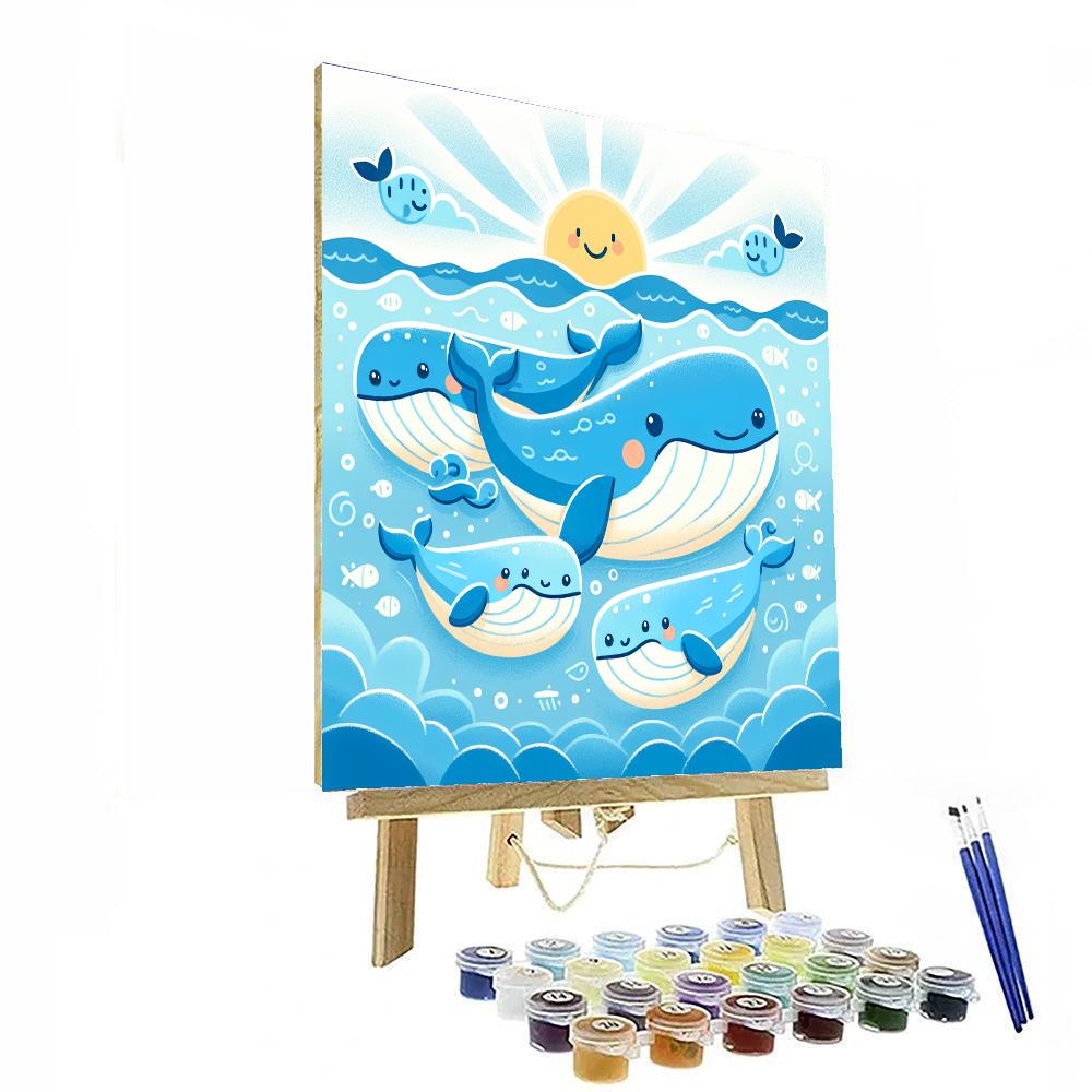 Friendly Whale Family Painting By Numbers Kit