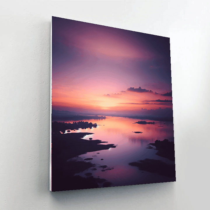 Dreamy Lakeside Dusk Number Painting