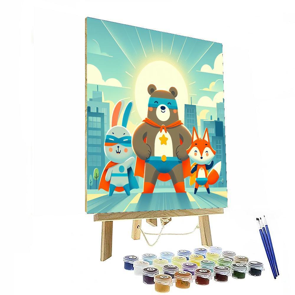 Adventure With Animal Superheroes Paint By Color