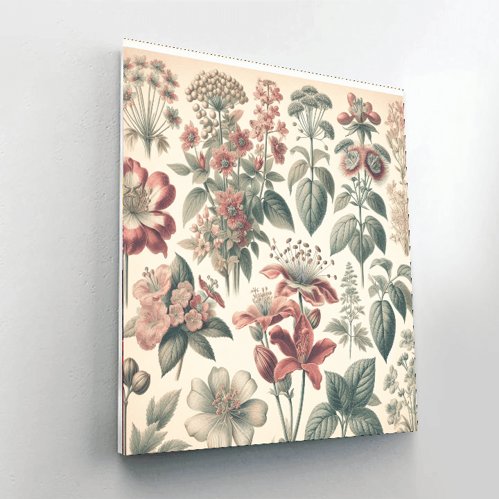 Vintage Botanical Prints Number Painting
