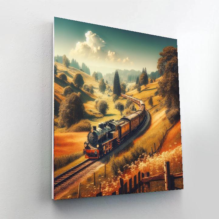 Historic Steam Locomotive Painting By Numbers Kit