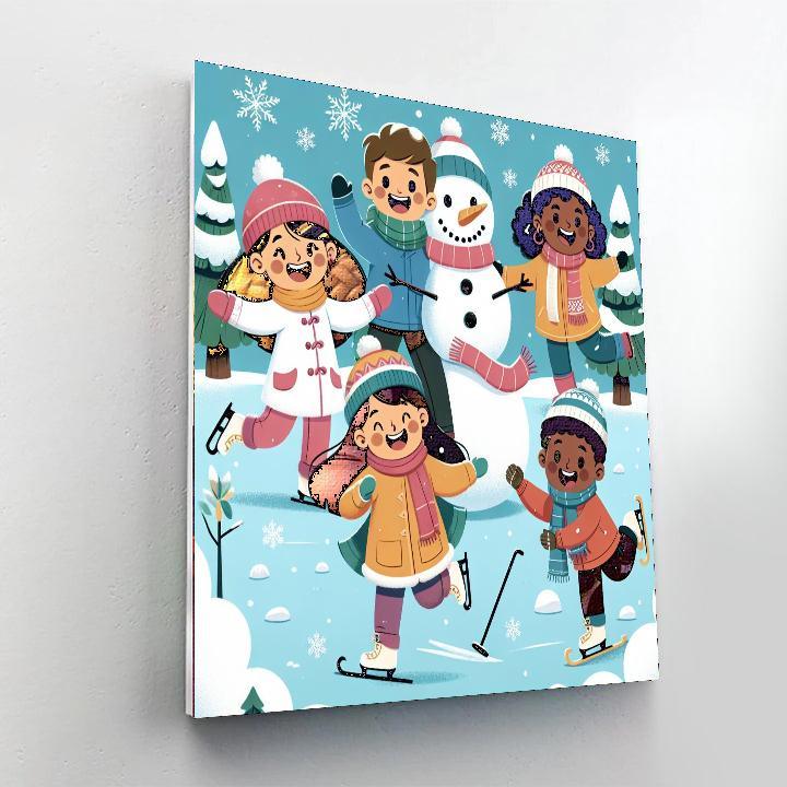 Winter Fun Land Paint By Numbers Art