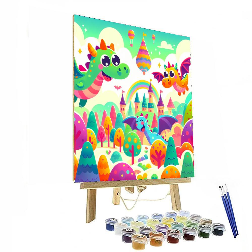 Enchanting Dragons Number Painting