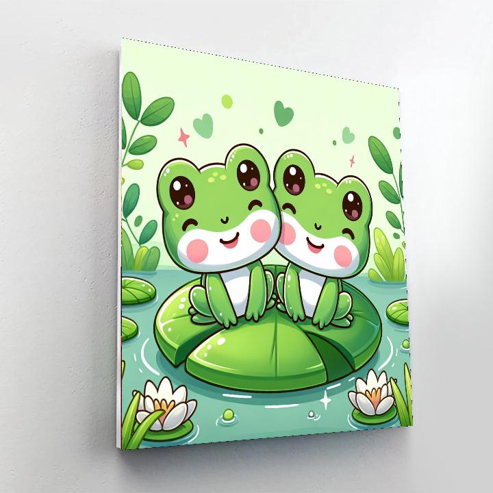 Friendly Frogs On A Lily Pad Paint By Numbers Kits