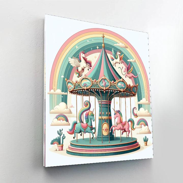 Rainbow Carousel Dreams Paint By Color