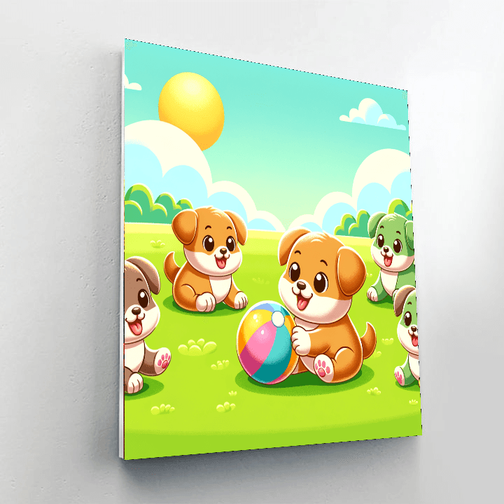 Puppy Playtime Paint By Color