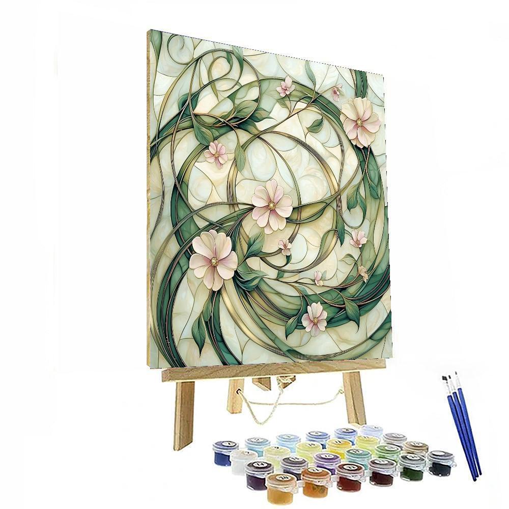 Alphonse Mucha Inspired Mystic Flora Symphony  Painting Number Kit