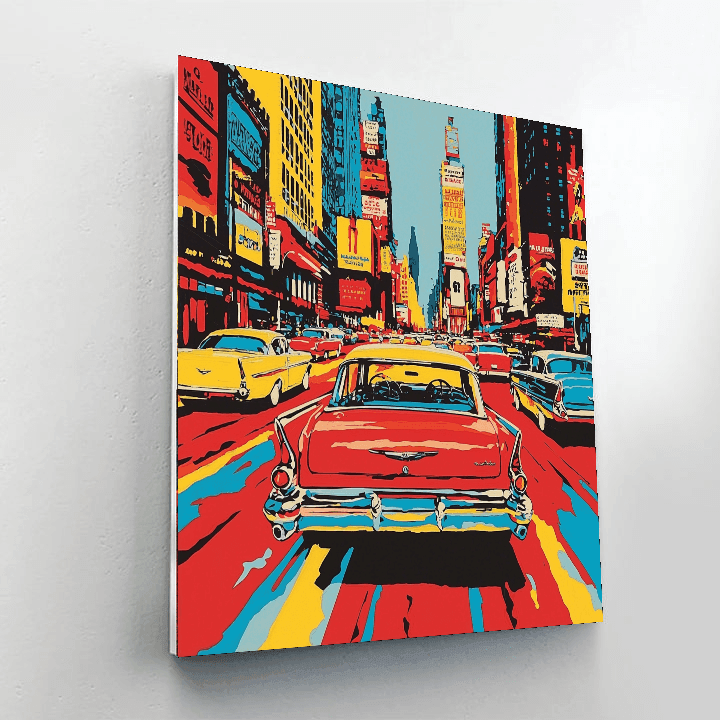 Roy Lichtenstein Inspired Vintage Cars Extravaganza  Paint By Number