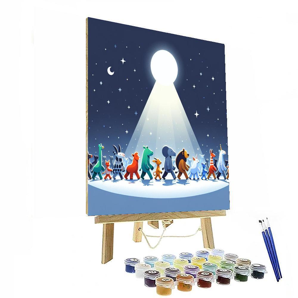 Moonlit Animal Parade DIY Paint By Numbers