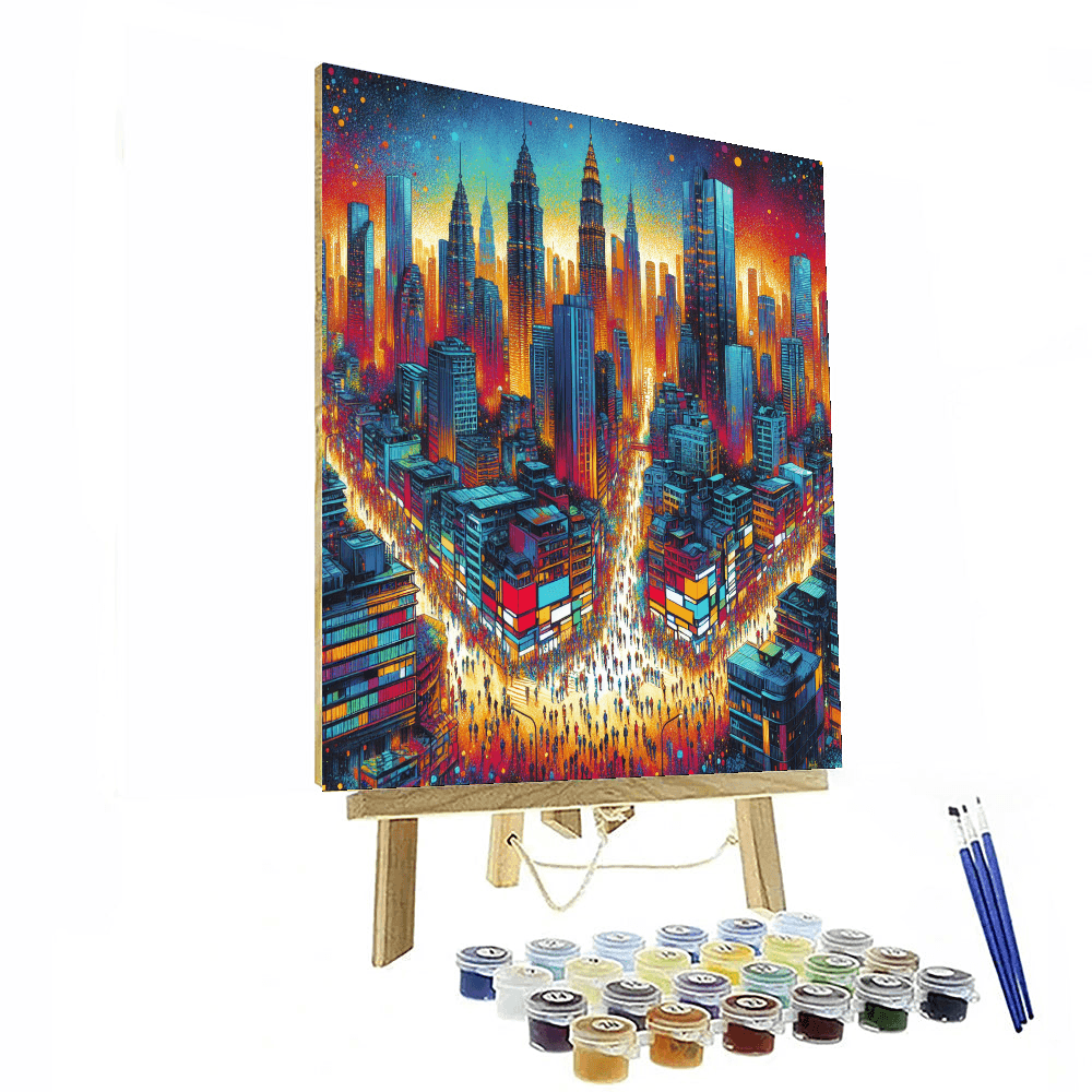 Energetic Urban Scene Paint By Numbers Art