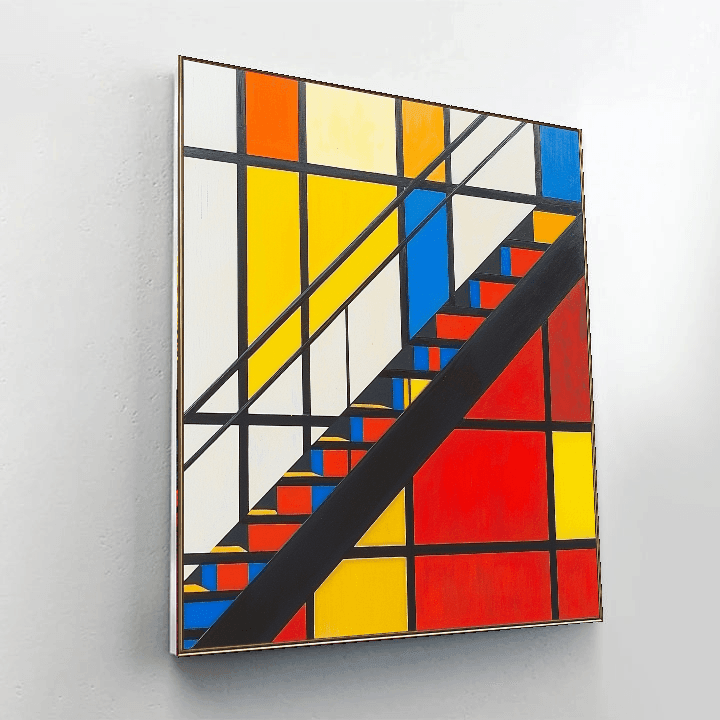 Piet Mondrian Inspired Abstract Urban Lights  Paint By Numbers Art